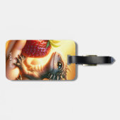 Fantasy Schattige Baby Dragon Strawberry Bagagelabel (Achterkant horizontaal)