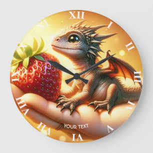 Fantasy Schattige Baby Dragon Strawberry Grote Klok
