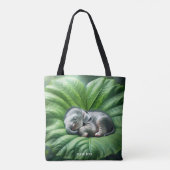 Fantasy Schattige Baby Elephant Leaf Tote Bag (Achterkant)
