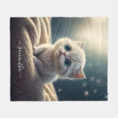 Fantasy Schattige Baby Kitty Cat Lover's gepersona Fleece Deken (Voorkant (Horizontaal))