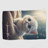 Fantasy Schattige Baby Kitty Cat Lover's gepersona Golfhanddoek (Horizontaal)