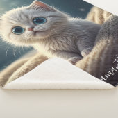 Fantasy Schattige Baby Kitty Cat Lover's gepersona Sherpa Deken (3/4)