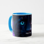 Fantasy Schattige Baby Panther Flowers Mok (Voorkant links)