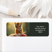 Fantasy Schattige Baby Tiger Hand Etiket (Insitu)