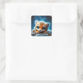 Fantasy Schattige Baby Tiger Stars Vierkante Sticker (Tas)