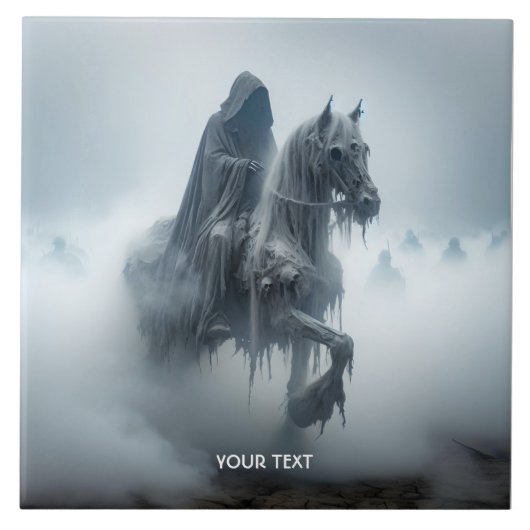 Fantasy Schattige Battle Man Paard Tegeltje (Voorkant)