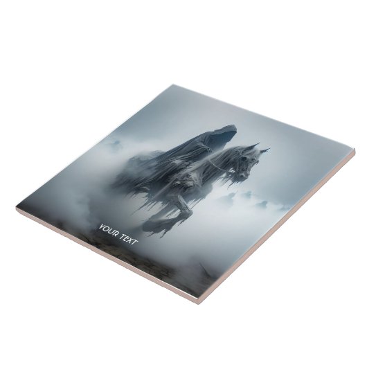 Fantasy Schattige Battle Man Paard Tegeltje (Zijkant)