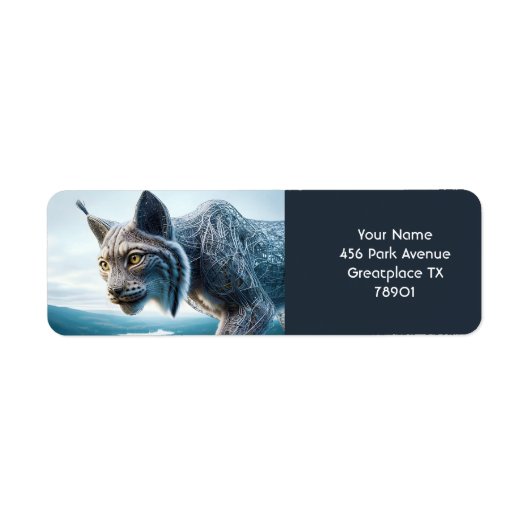 Fantasy Schattige bedraad Lynx Forest Etiket (Voorkant)