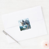 Fantasy Schattige bedraad Lynx Forest Vierkante Sticker (Envelop)