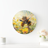 Fantasy Schattige Bee Flowers Kiss Grote Klok (Huis)