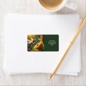 Fantasy Schattige Bee Flowers Zon Etiket (Insitu)
