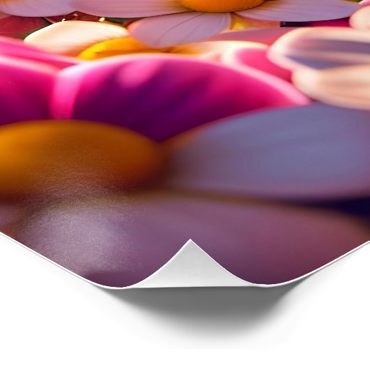 Fantasy Schattige Bee Flowers Zon Perfect Poster (Hoek)