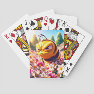 Fantasy Schattige Bee Flowers Zon Pokerkaarten