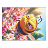 Fantasy Schattige Bee Flowers Zon Tafelkleed (Voorkant (Horizontaal))