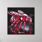 Fantasy Schattige Bee Ruby Diamonds Canvas Afdruk (Voorkant)