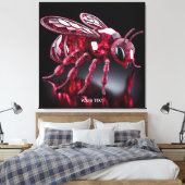 Fantasy Schattige Bee Ruby Diamonds Canvas Afdruk (Insitu (Slaapkamer))