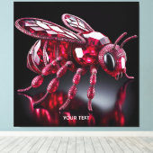 Fantasy Schattige Bee Ruby Diamonds Canvas Afdruk (Insitu (Houten vloer))