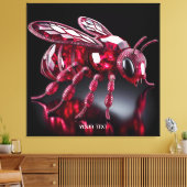 Fantasy Schattige Bee Ruby Diamonds Canvas Afdruk (Insitu (Woonkamer))