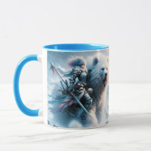Fantasy Schattige Beer Vrouw Warrior Mok