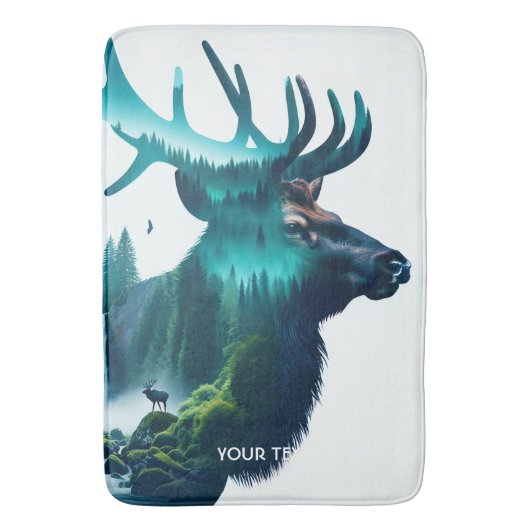 Fantasy Schattige Big Elk Landscape Badmat (Voorkant Verticaal)