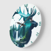 Fantasy Schattige Big Elk Landscape Grote Klok (Hoek)