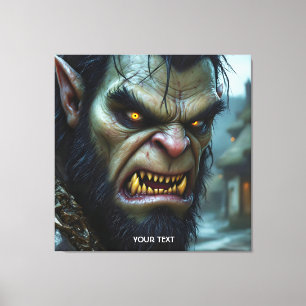 Fantasy Schattige Big Strong Warrior Canvas Afdruk