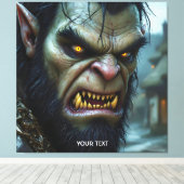 Fantasy Schattige Big Strong Warrior Canvas Afdruk (Insitu (Houten vloer))