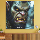 Fantasy Schattige Big Strong Warrior Canvas Afdruk (Insitu (Woonkamer))