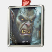 Fantasy Schattige Big Strong Warrior Metalen Ornament (Links)