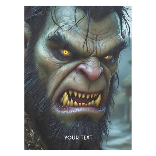 Fantasy Schattige Big Strong Warrior Tafelkleed (Voorkant)