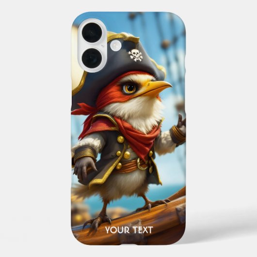 Fantasy Schattige Bird Captain Pirate Case-Mate iPhone Case (Achterkant)