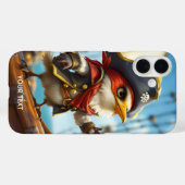 Fantasy Schattige Bird Captain Pirate Case-Mate iPhone Case (Achterkant (horizontaal))