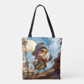 Fantasy Schattige Bird Captain Pirate Tote Bag (Achterkant)