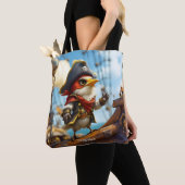 Fantasy Schattige Bird Captain Pirate Tote Bag (Dichtbij)
