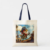 Fantasy Schattige Bird Captain Pirate Tote Bag (Achterkant)