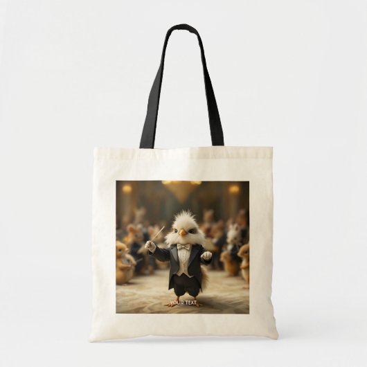 Fantasy Schattige Bird dirigeert orkest Tote Bag (Voorkant)