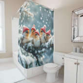 Fantasy Schattige Birds Pet Snow Douchegordijn (In situ)