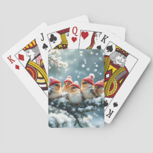 Fantasy Schattige Birds Pet Snow Pokerkaarten