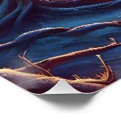 Fantasy Schattige Birds Sunset Tree Perfect Poster (Hoek)