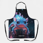 Fantasy Schattige Blauw Glimlachende Axolotl Schort (Voorkant)
