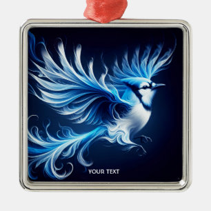 Fantasy Schattige Blauwe Vliegende Vogel Metalen Ornament