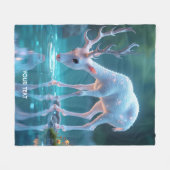Fantasy Schattige Blue Baby Deer Fleece Deken (Voorkant (Horizontaal))