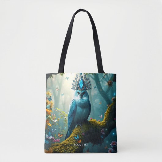 Fantasy Schattige Blue Bird Forest Tote Bag (Voorkant)