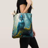 Fantasy Schattige Blue Bird Forest Tote Bag (Dichtbij)