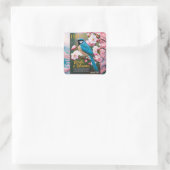 Fantasy Schattige Blue Bird Magazine Vierkante Sticker (Tas)