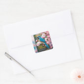Fantasy Schattige Blue Bird Magazine Vierkante Sticker (Envelop)