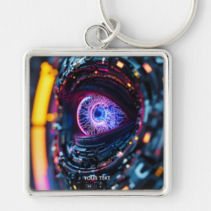 Fantasy Schattige Blue Cyber Eye Sleutelhanger