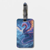 Fantasy Schattige Blue Dragon City Bagagelabel (Achterkant verticaal)