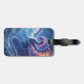 Fantasy Schattige Blue Dragon City Bagagelabel (Achterkant horizontaal)