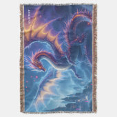 Fantasy Schattige Blue Dragon City Deken (Voorkant Verticaal)